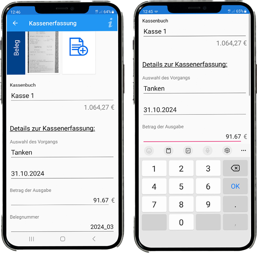 Screenshot: Online Kassenführung