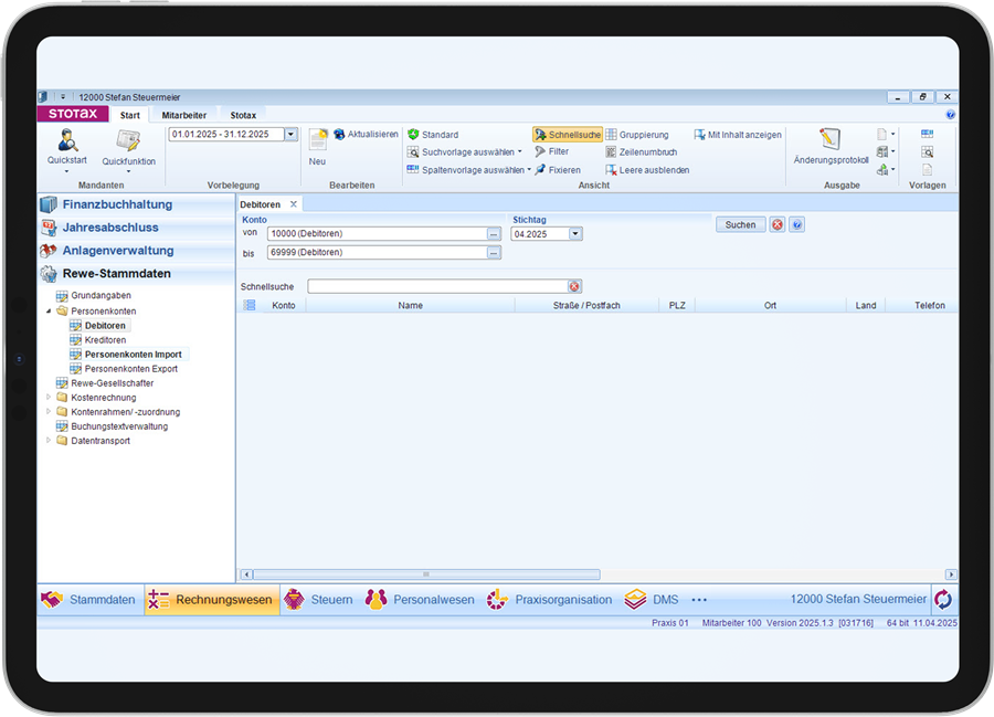 Screenshot: Stotax Betrieb mit Dienstleistern vernetzen