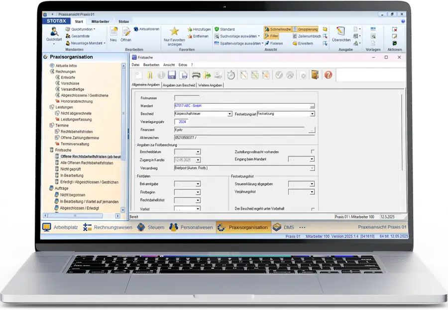 Screenshot: Integrierte Plattform für modernes Kanzleimanagement