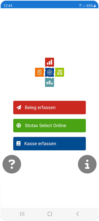 Screenshot: Beleg fotografieren