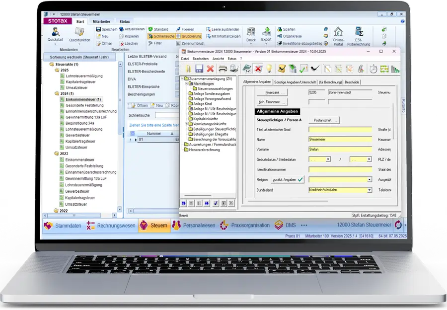 Screenshot: Rundum-System für moderne Steuererklärungen